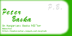 peter baska business card